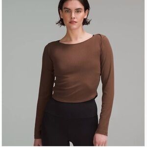 Lululemon Modal Silk Twist-Back Yoga Long-Sleeve Shirt